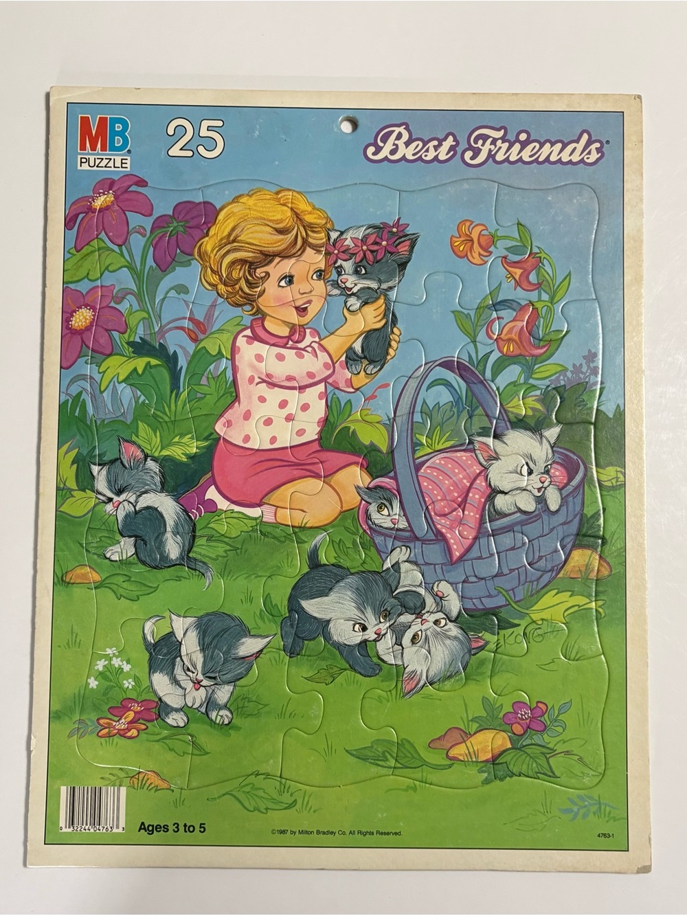 Vintage 1987 MB Best Friends Tray Puzzle 25 Pieces